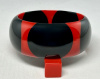 WT6 red with black super sized dots resin bangle